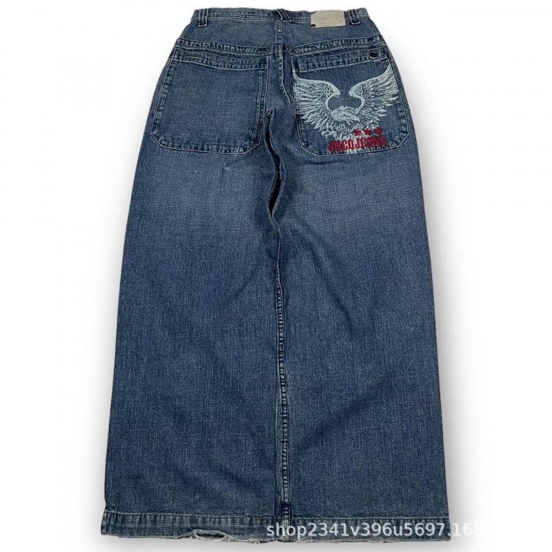 2024 Spring/Autumn Retro Y2K Embroidered Hip-Hop Men's Jeans - American Fashion Brand