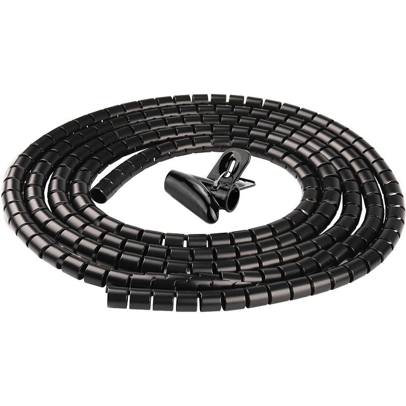 

1/2 шт. Органайзер для кабеля, кабельная стяжка, спиральная трубка, чехол для управления кабелями для домашнего офиса, ПК, ТВ 2PCS 22mm/1M чёрный