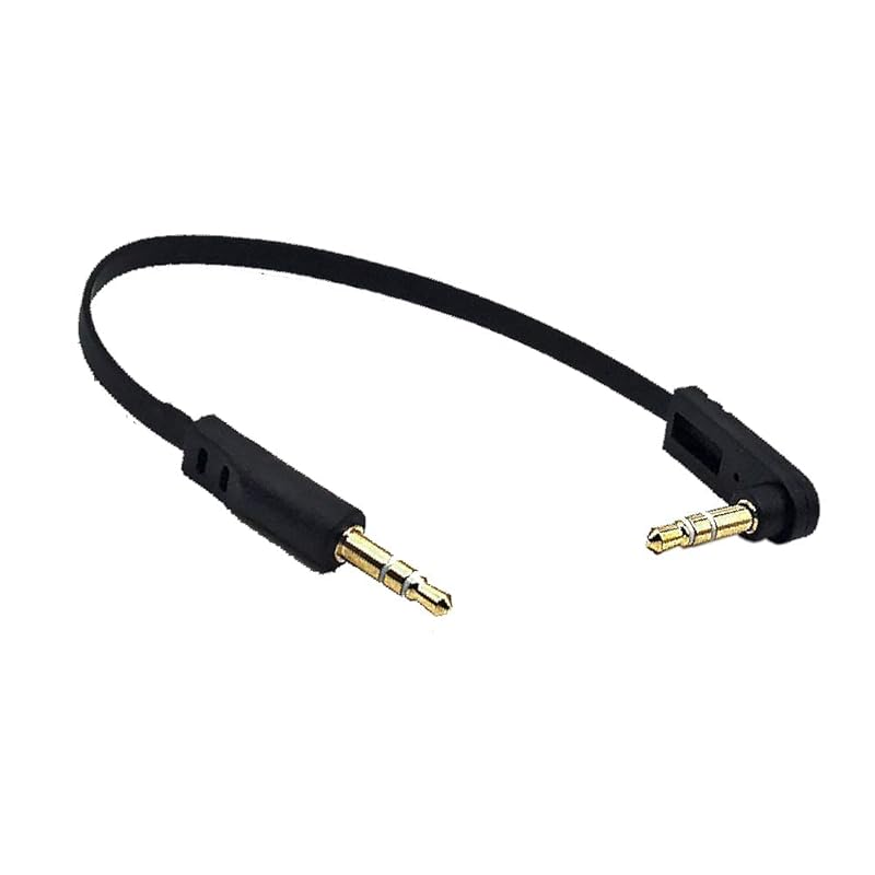 6 Inch 3.5mm Audio Extension Cable, Straight Famale to 90 Degree Angle Male 1/8" TRS Jack Extender AUX Cord for Headphone, Speaker, Car Stereo, Home