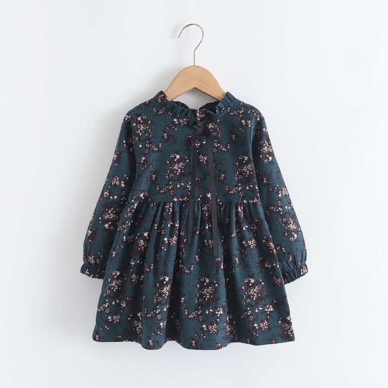 Girl's Dress Spring and Autumn Floral Children's Dress