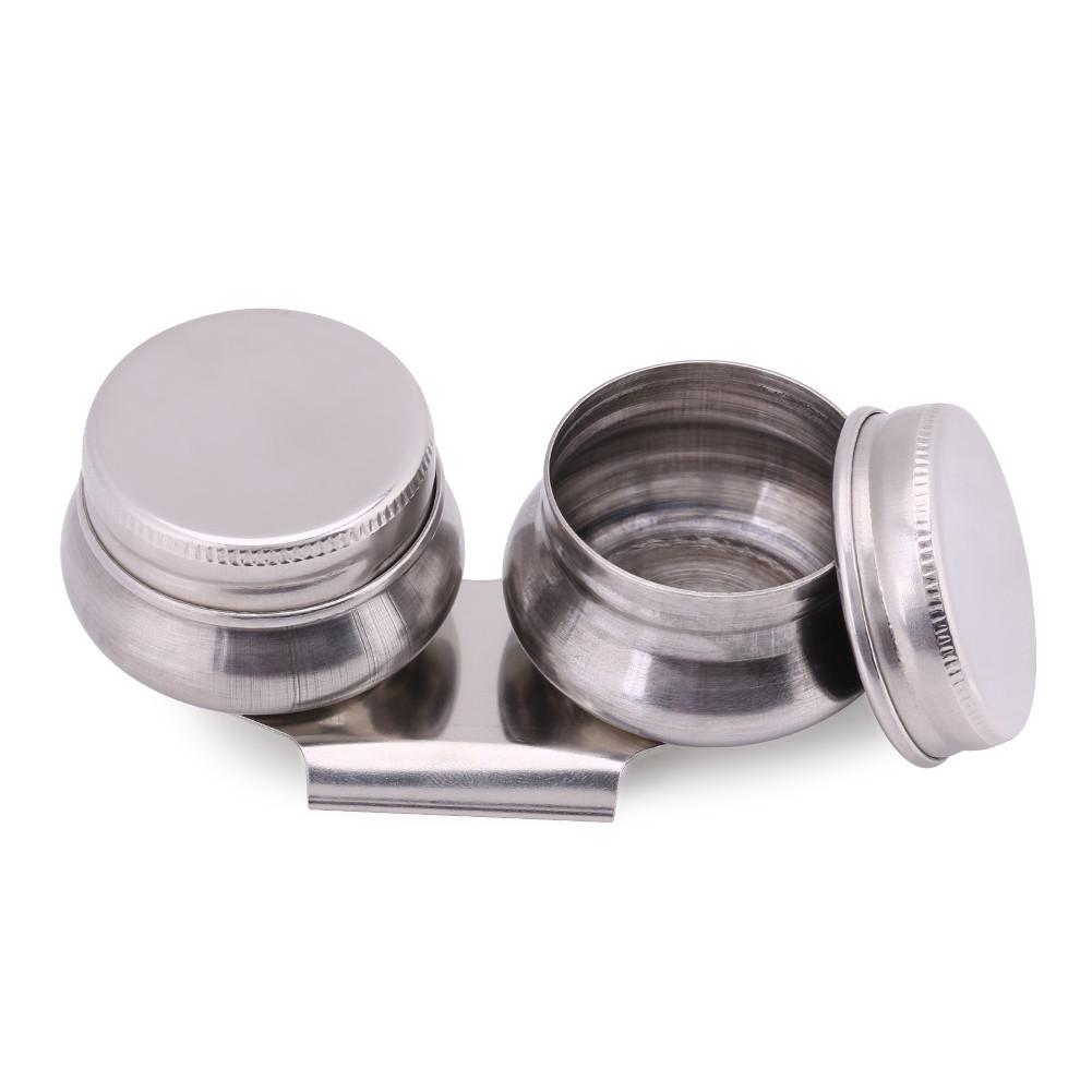 2pcs Artist Portable Brush Washer /& Double Dipper Palette Cup Clip Paint Pot