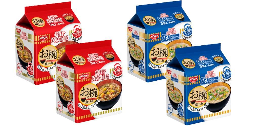 

Nissin Owan de Chateru Series 2-Type Tasting Set (Cup Noodles & Seafood) 2 Bags Each, Total 4 Bags