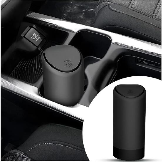 BELOMI Car Trash Can, Mini Silicone Auto Garbage Container With Lid, Waterproof Leakproof Portable Trash Dustbin, Vehicle Rubbish B For Automotive,