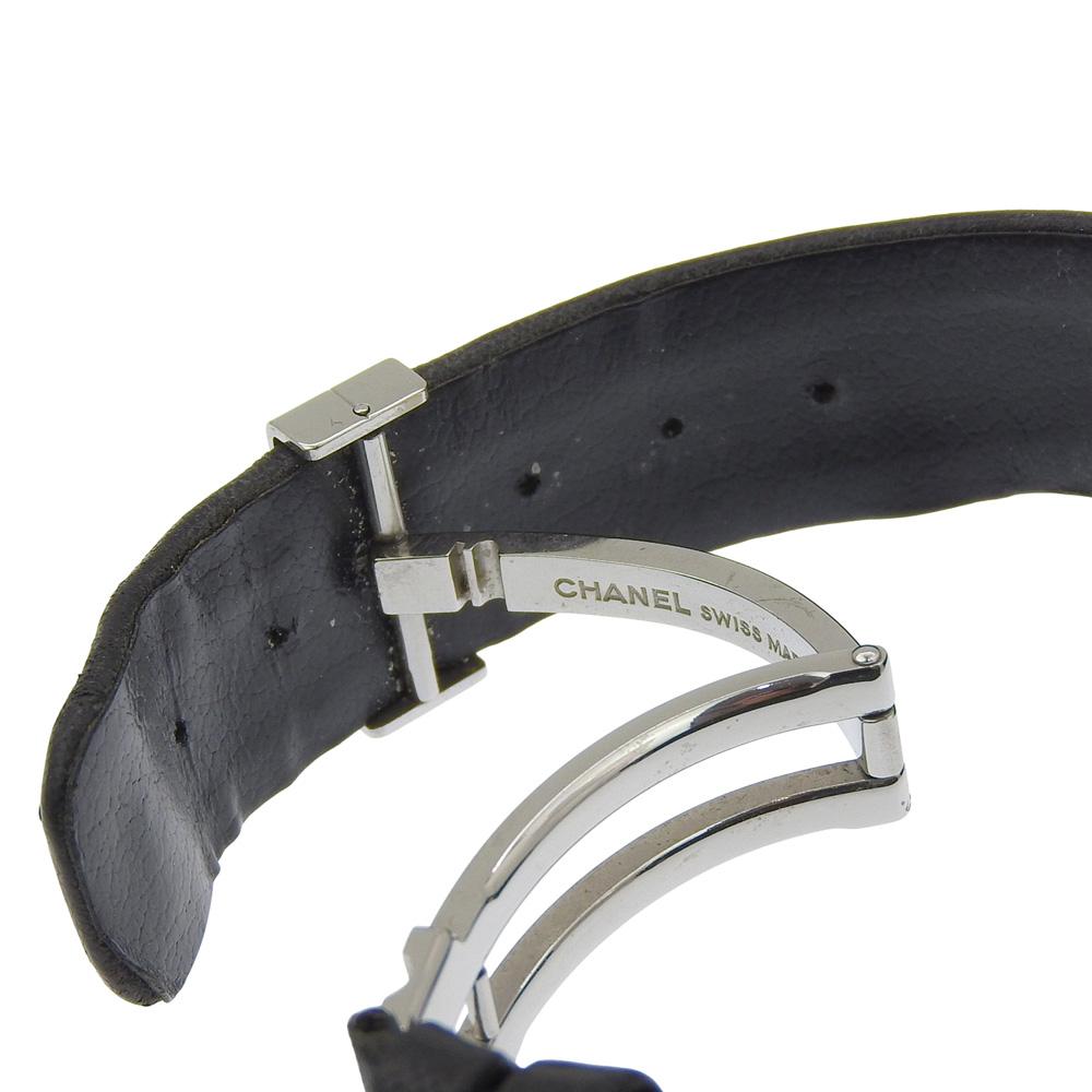 CHANEL Matelasse Watches H0116 black blackDial Stainless Steel/leather Quartz Analog display Women Used