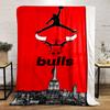 Chicago Bulls Logo & Stadtbild Design Flanelldecke für Schlafzimmer, Wohnzimmer, Sofa und Nickerchen-Sofas
