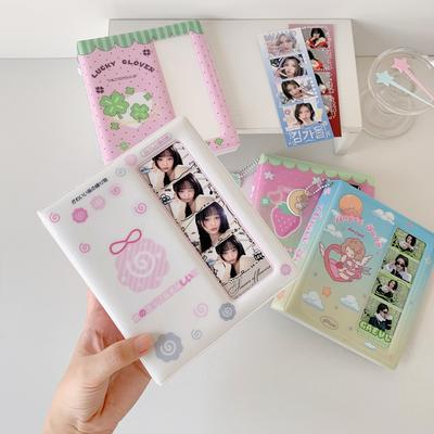 Cute Cartoon Clover Life4 Photo Album for 6" Photos, Postcard Storage Book, K-Pop Star Collection Album for Girls, Students