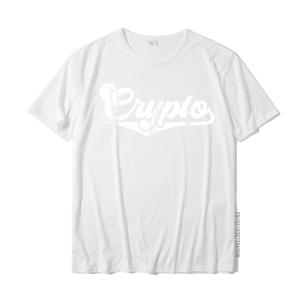 Enjoy Crypto Funny Retro Cryptocurrency Bitcoin HODL TShirt Group Casual Tops T Shirt Fitted Cotton Men T Shirt