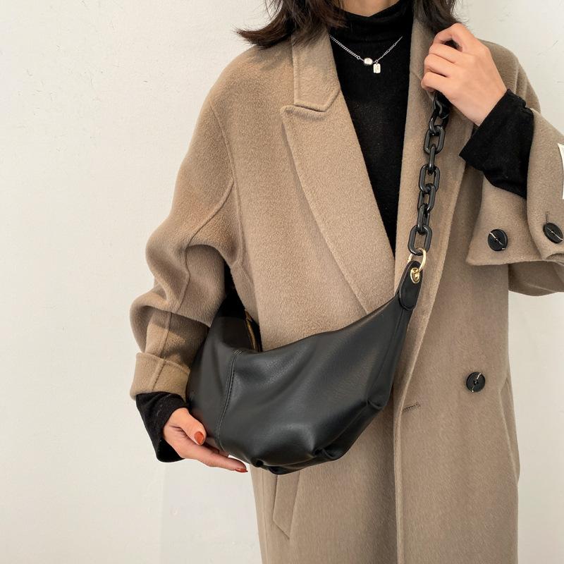 Fashi Women Shoulder Bags Half Mo PU Leather Large Capacity Hobos For Ladies Crossbody Bag Luxury Handbag 2026 Trends Winter