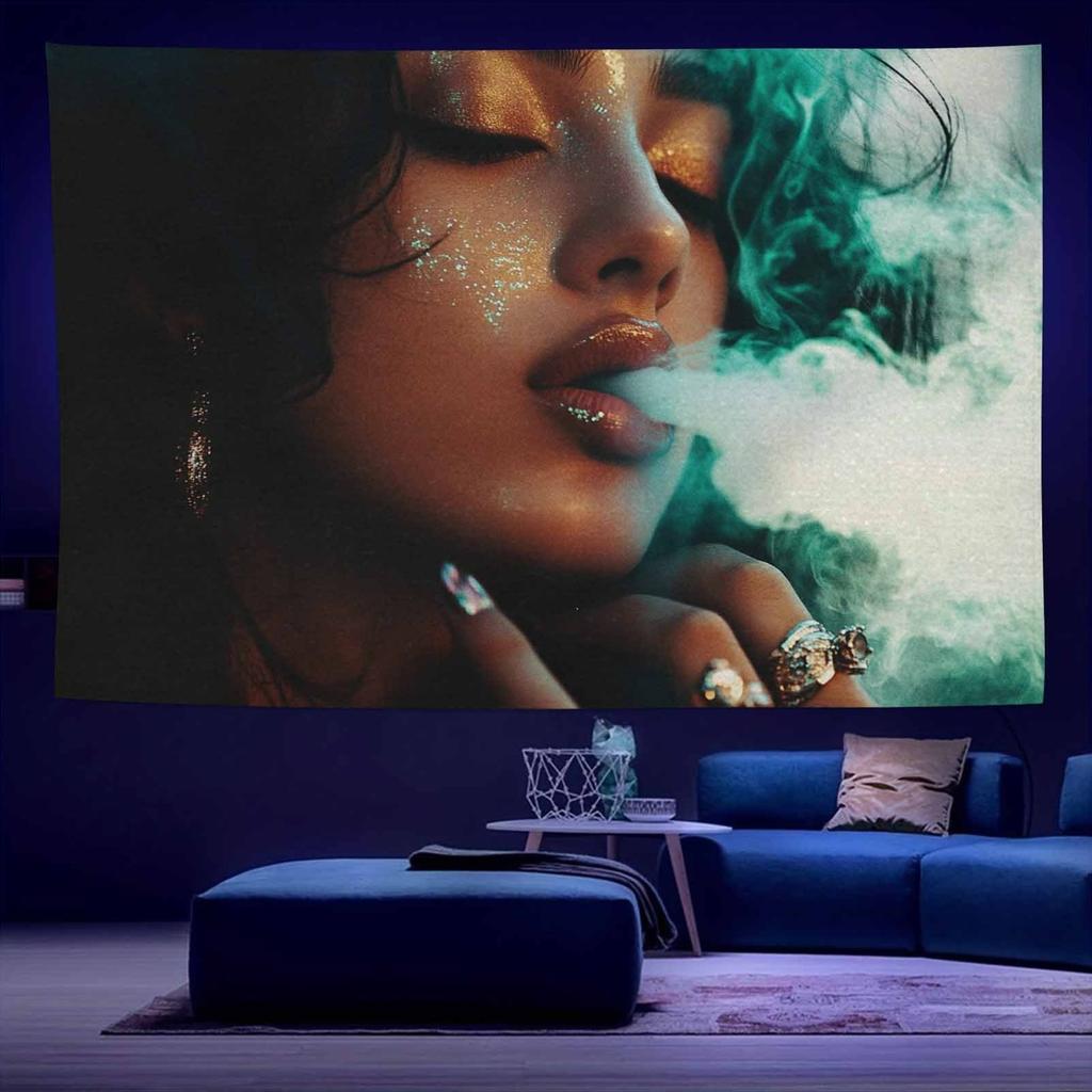 1pc Striking Cyberpunk Girl Design Soft Fabric Tapestry Polyester AntiWrinkle Tapestry for Living Room Bedroom Office