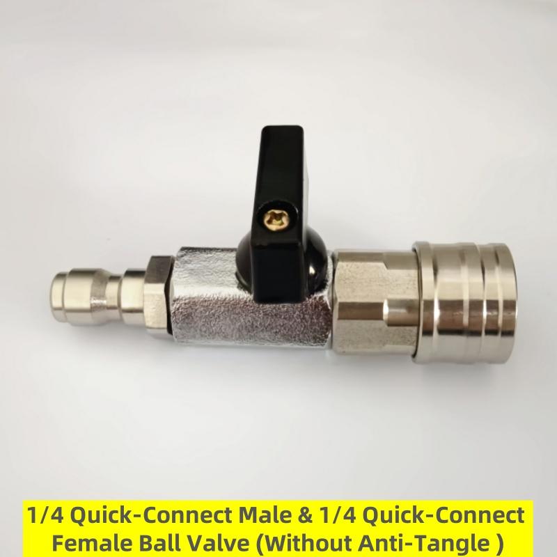 Anti - Entanglement Ball Valve, 1/4 Quick-connect Female Head & 3/8 Quick-connect Male Head, High-pressure Cleaner Accessories.
