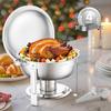 5 Qt 4 Pack Round Chafing Dish Buffet Set Full-Size Pan Stainless Steel