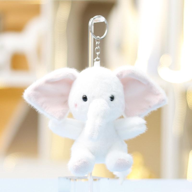 

Teddy Bear Plush Elephant Keychain With Recording Function For Girls Gift And Bag Decor білий