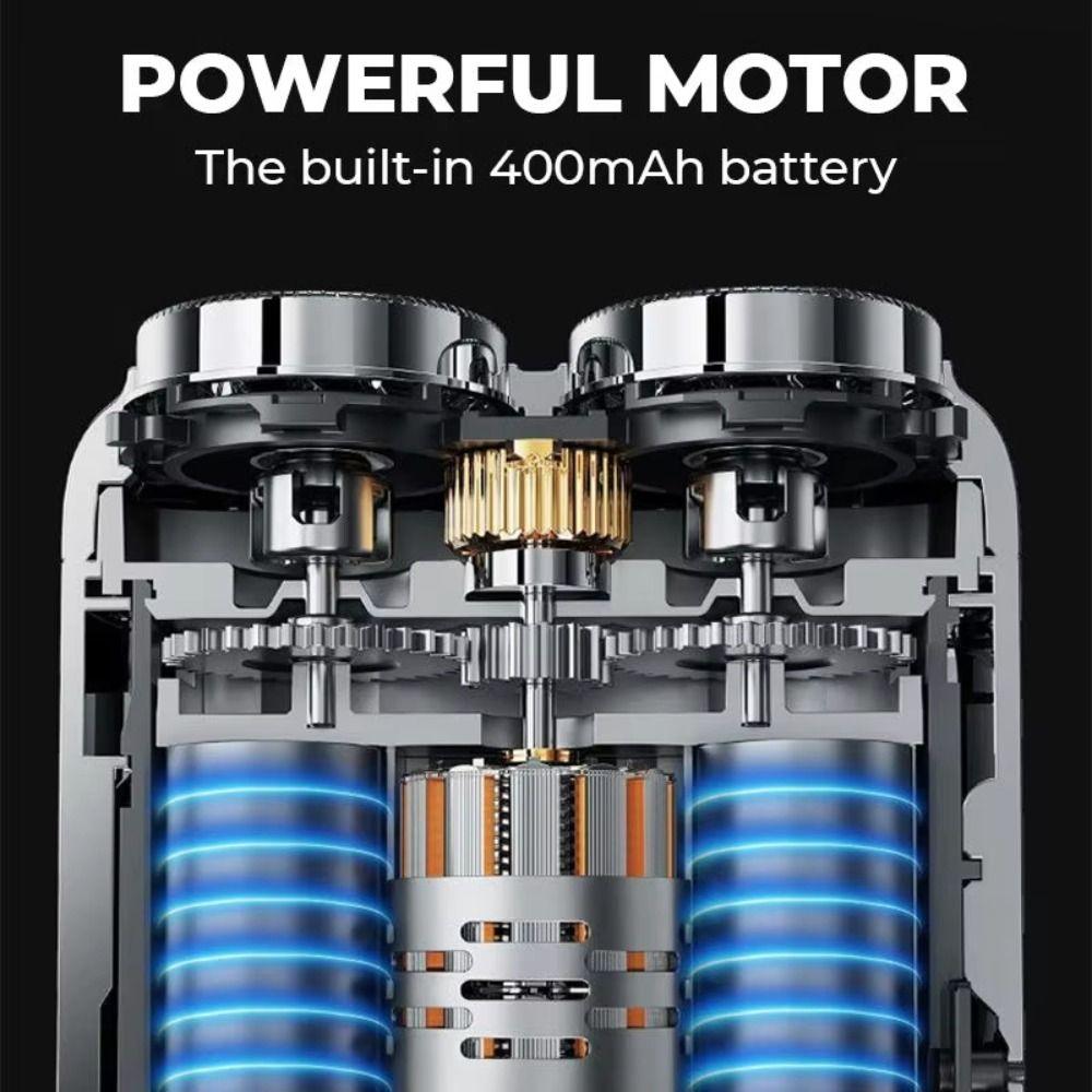 Double Head Pocket Rotary Razor LCD Display Men's Beard Trimmer Face Hair Remover Tool On The Go