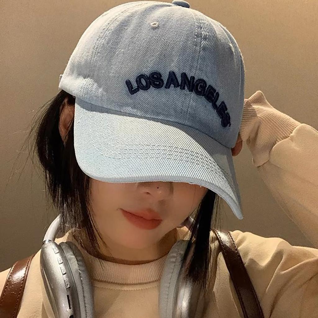 Hat For Women Sun Protection Duck Tongue Hats Letter Print Embroidery Peaked Cap For Men And Women Fashion Blue Denim Visors Ricygvm Cowboy Baseball