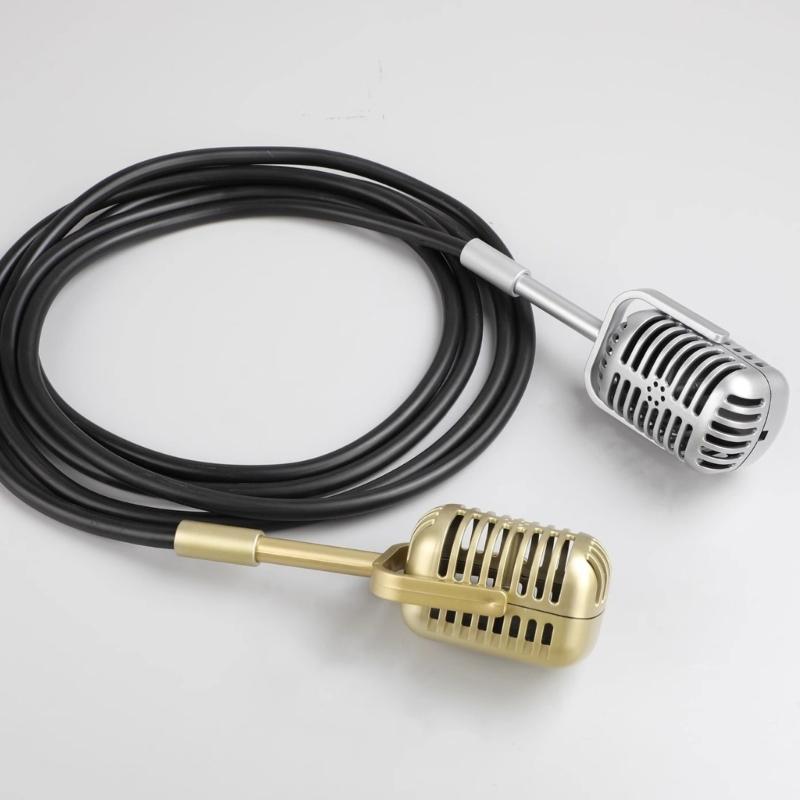 Antique Type Metal Microphone for Photography Video Recording Home Bar Decoration Accessories Premium Craftsmanship