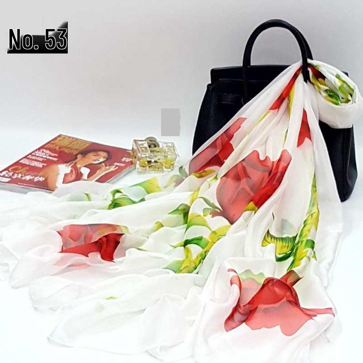 Women's Chiffon Scarf - Lightweight, Printed Sun Protection for Spring, Summer, Fall - Versatile Beach Shawl