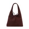 Vintage Shoulder Bag Solid Color Fashi Underarm Bag Large Capacity Handbag Versatile Women'S Bucket Bag For Travel Shopping