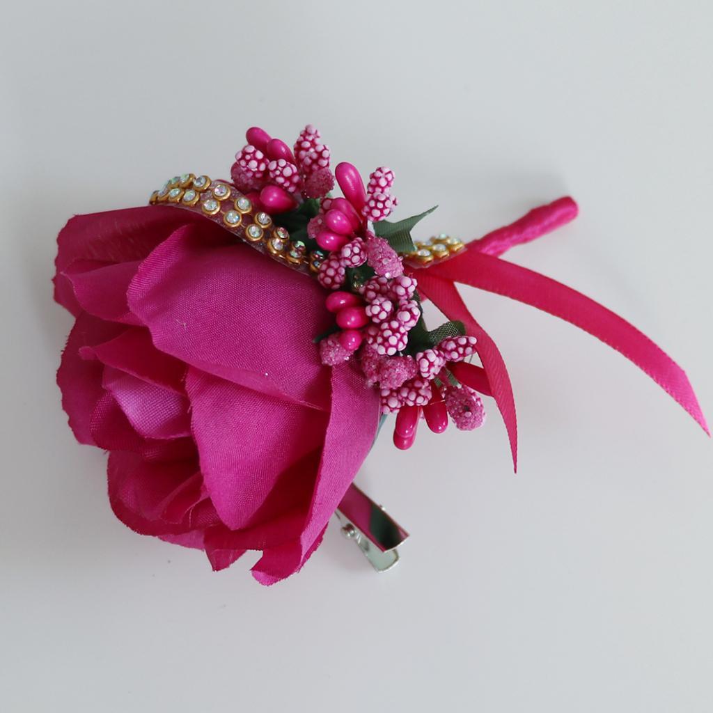 Rose Flower Brooch Pin Wedding Corsage Colors