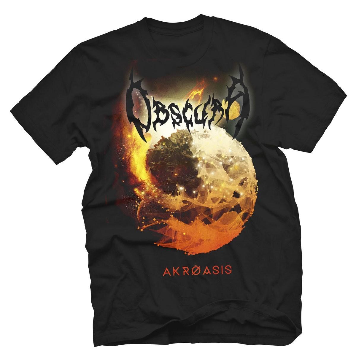 New Obscura Band Akroasis Album Heavy Cotton Black All Size Shirt CM465 XL