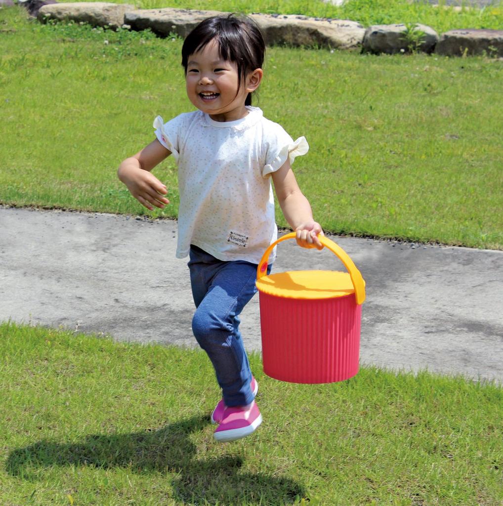 Yawata Kasei Omniouti Rose Pink Mini 4L Bucket with Lid, Scandinavian Design, 236344, Made In Japan