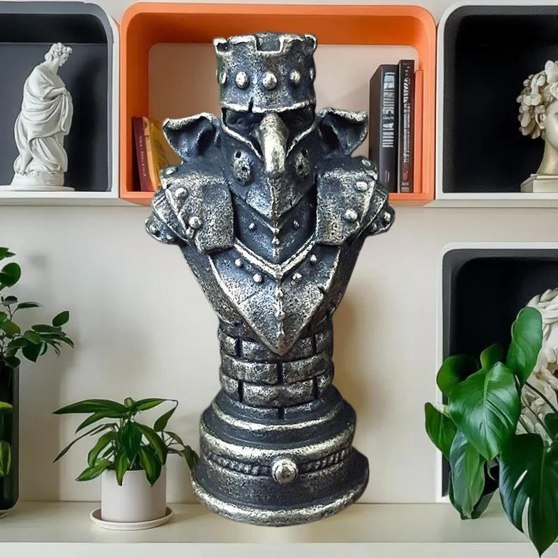 1pc, Skull Grasping Sword and Shield Table Décor, Residential Accessory, Halloween Toy/Work of Art
