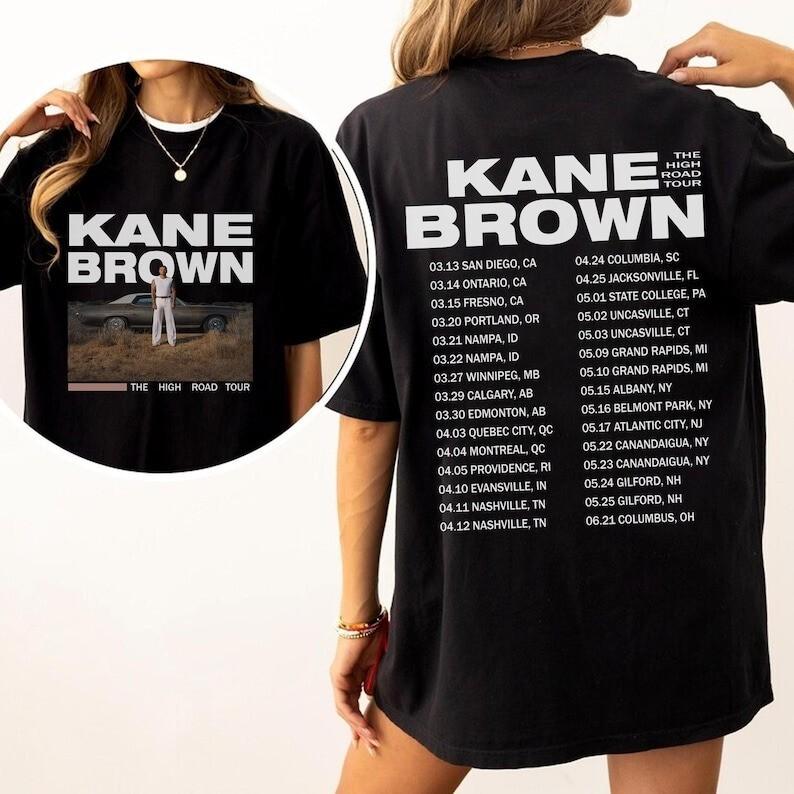 2025 Kane Brown The High Road Tour  Size S-2XL Unisex T-Shirt M