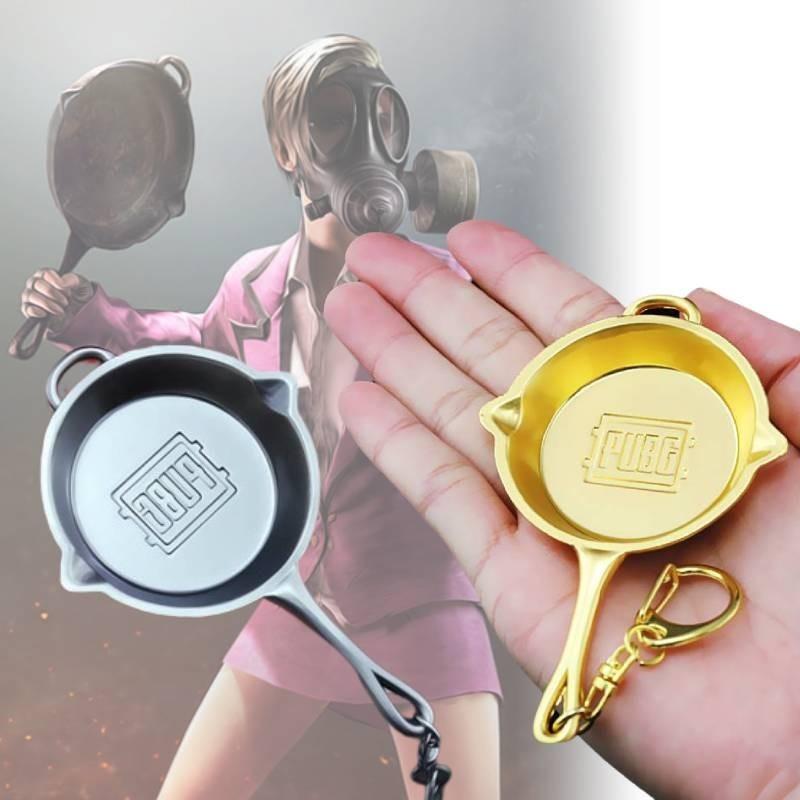 Premium Zinc Alloy Pubg Pan Keychain Metal Souvenir For Gamers And Collectors