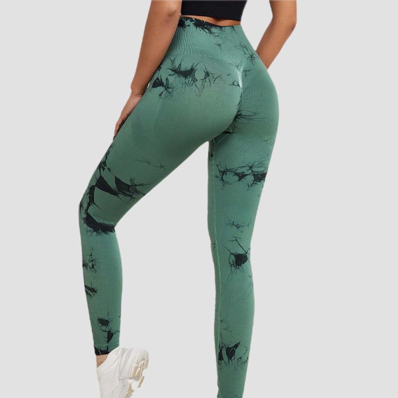 

Обновленные леггинсы для йоги с высокой талией и принтом тай-дай - Контроль живота и дизайн персиковый лифтинг XS