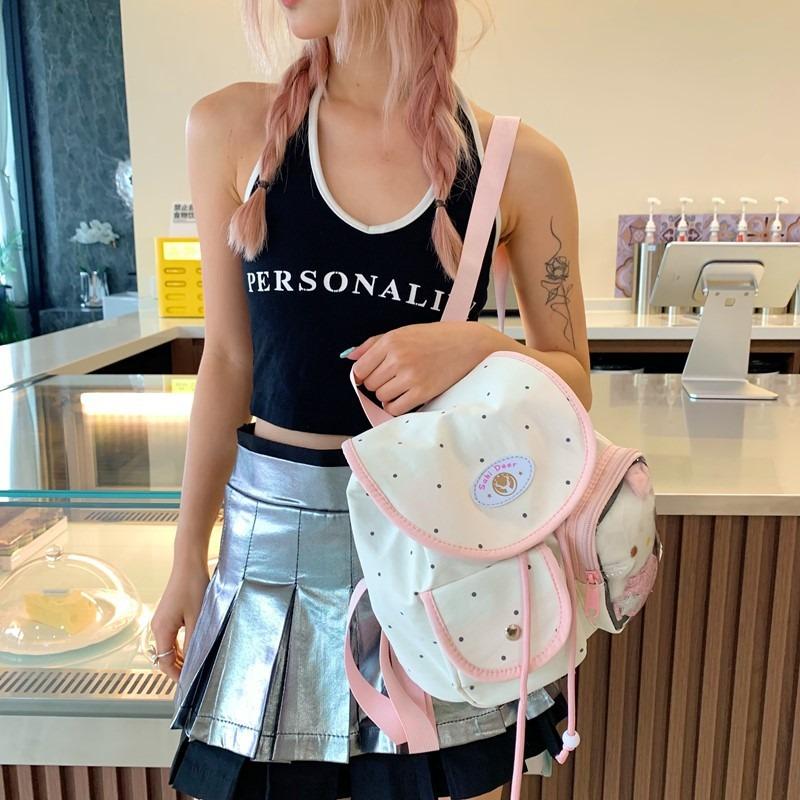 

Backpack new girl niche bag cover backpack graduate cute high value schoolbag рожевий
