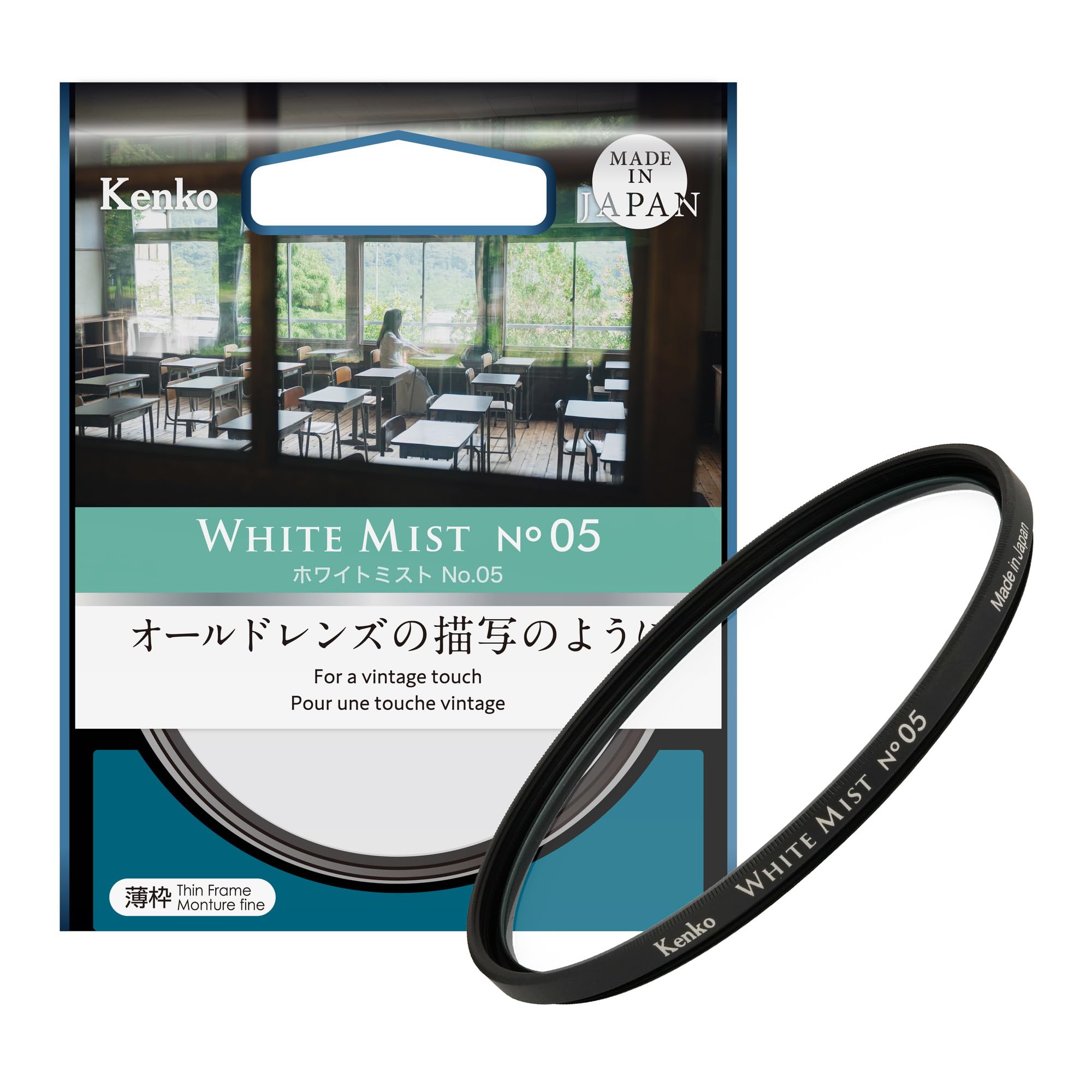 

Kenko White Mist Filter Softens Light for a Portrait Compatible with and Made in Product Number 492819 No. 05, 49mm, Softer, Old-Lens-Like
