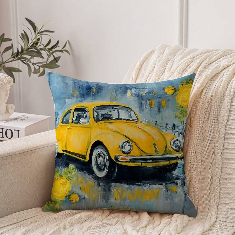 

Watercolor Car Pillow Case Home Decor Throw For Sofa Bed Car Room Decor Gift Idea 12x12Inch