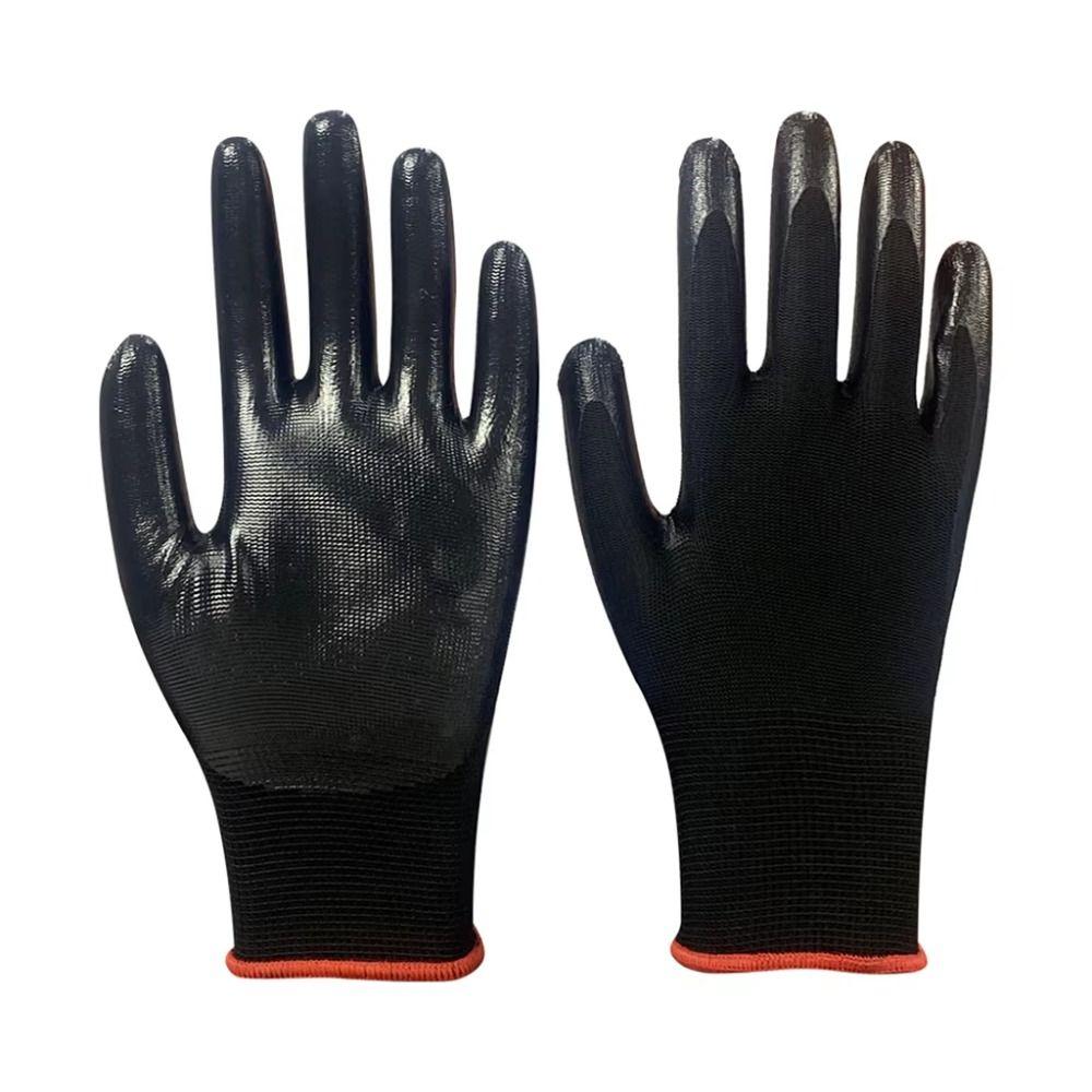 12 Pairs Anti-Skid Work Gloves Crinkled Coating High Grip Gloves Industrial Use
