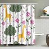 Vintage Style Cartoon Shower Curtain Cute Animal Pattern Decorative Bathrooms Waterproof Fabric Shower Panels For Kids Bathroom