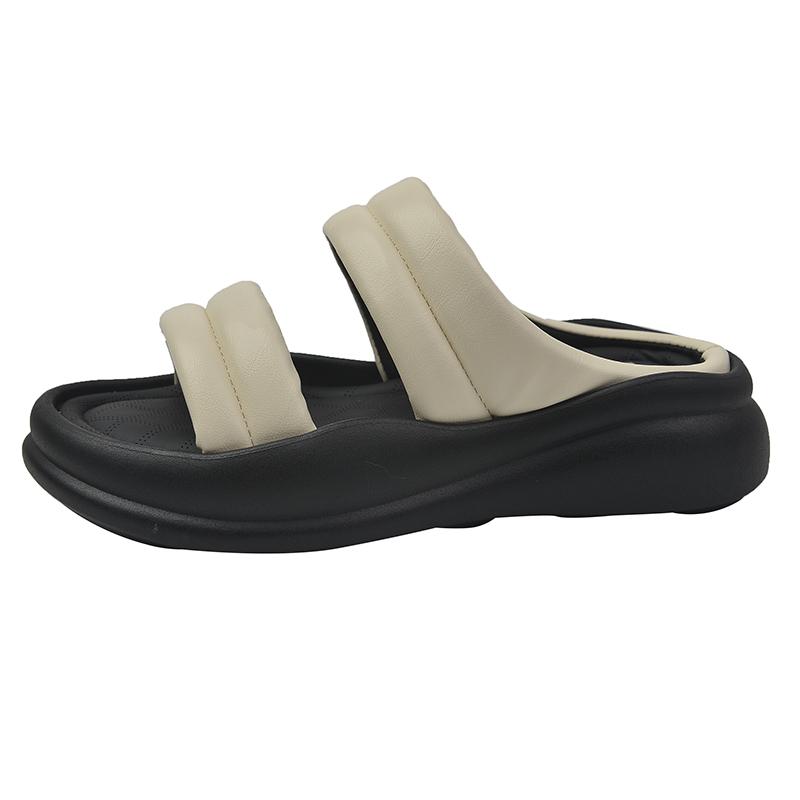 Тапочки на танкетке женские летние блестящие шлепанцы на платформе туфли на высоком — фото 7