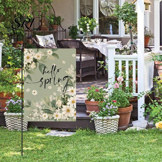 Spring Garden Decor Double-Sided Flag for Porch 12x18 Inch Fade-Resistant Floral Butterfly Welcome Print Decorative Outdoor Yard Patio Mailbox