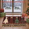 1pc, 2D Flat Printing, Christmas Theme Plaid Christmas Tree Merry Christmas Door Mat | Non-Slip And Machine Washable Polyester | Suitable for Entrance
