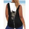 Women's Sleeveless Vest Creative Color Pattern Cat Printing Comfortable Soft Fashionable Versatile Summer Vest