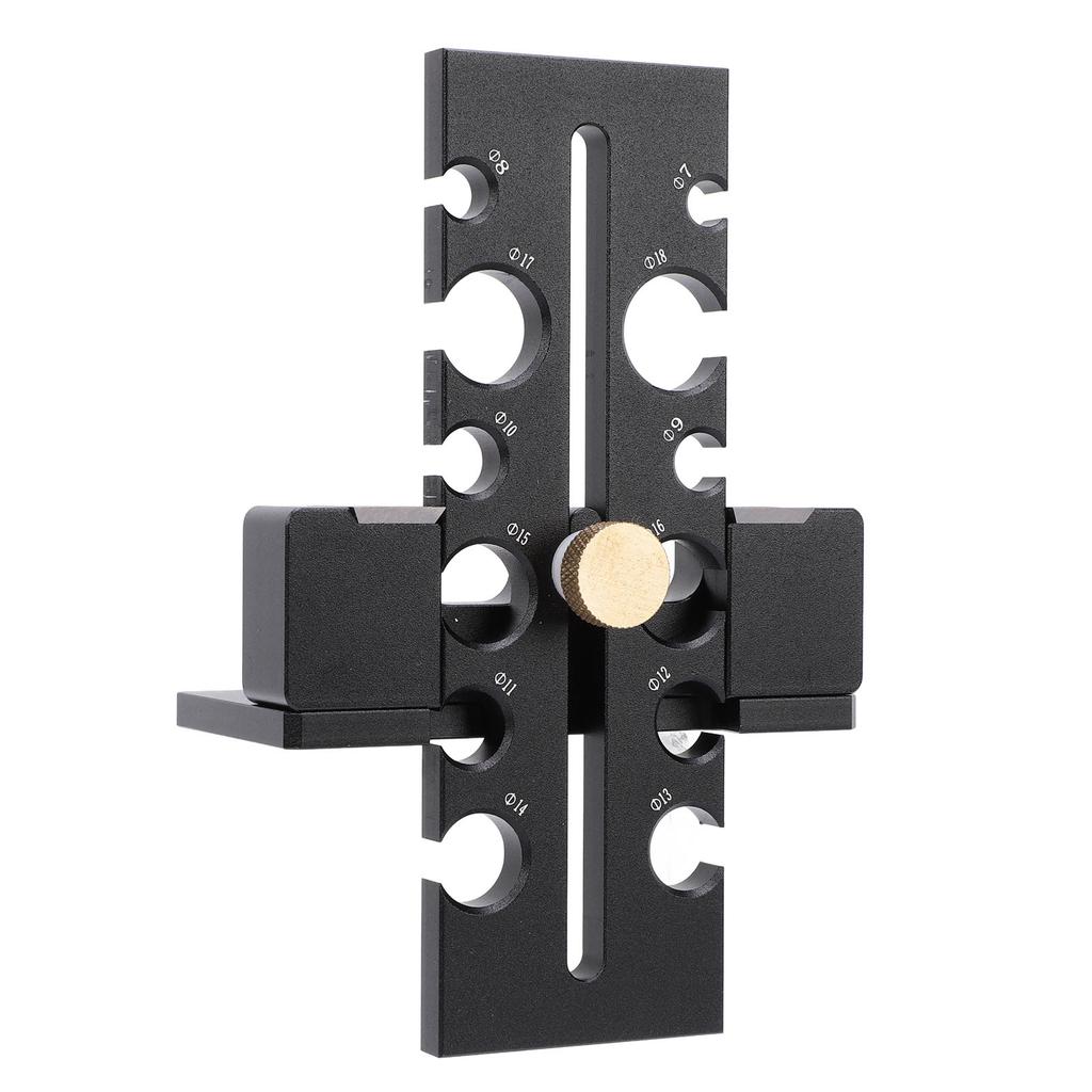 Dübelherstellungs-Vorrichtungssatz Holz 12 Löcher Einstellbare Schneidplatte Aluminiumlegierung Bohrmaschine Fräsen Runde Stange Hilfswerkzeug