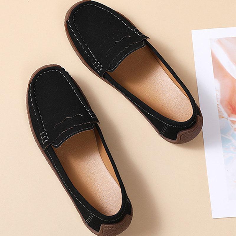 New Suede Leather Shoes Woman Slip On Women Flats Moccasins Women's Loafers Spring Autumn Mother Shoes