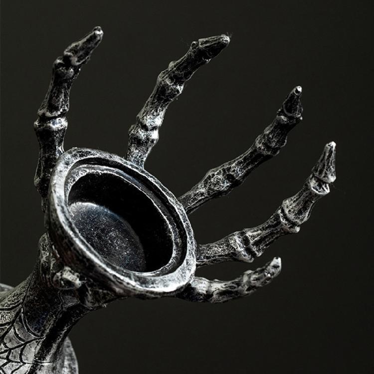 Horror Skeleton Hand Figurine Resins Candle Holders Halloween Tealight Stand Candlestick Centerpiece Decors for Festival