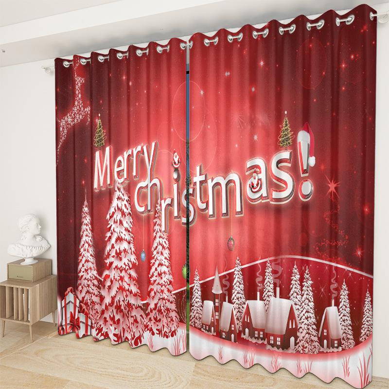 Weihnachtsvorhänge Schlafzimmer Wohnzimmer Balkon Verdunkelungsvorhänge Büro Hotel Isolationsvorhänge