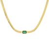 2026 New 18k Gold Plated Chain Necklace Women with Cubic Zircon,Green Stone Rainbow CZ Snake Necklace Adjustable Choker Jewekry