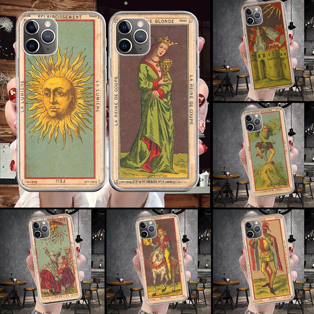 Tarotkarten Reading Kunst Weiche Handyhülle Für IPhone 11 17 Air 16E 16 Pro Max 15 + 14 Plus 13 Mini 12 Apple 7 SE 8 Fundas Coque 11
