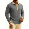 Men's Quilted Knit Color-blocked Pullover Button-down Top