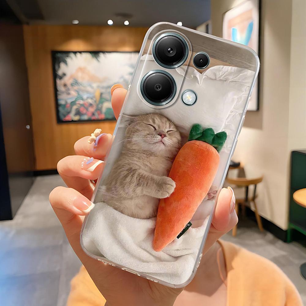 For Poco M6 Pro Phone Case Cute Panda Soft Silicone Shell For Xiaomi Poco M6Pro 4G 5G Protection Fashion Back Cover Coque Fundas