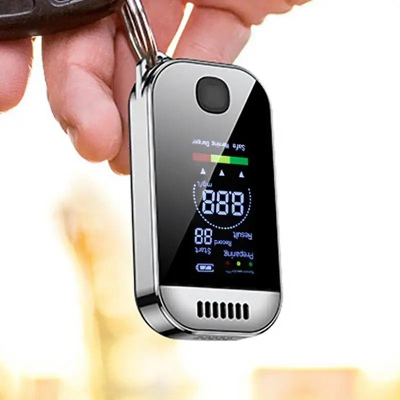 NEW LCD Display Alcohol Tester Professional Breathalyzer Portable Alcohol Detector USB Rechargeable Electronic Digital Breath Alcohol Tester KeyChain