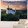 Black and White England Landmark Picnic Mat Hippie Trippy Tapestry Wall Art Meditation Decor for Bedroom Living Room Dorm, Red