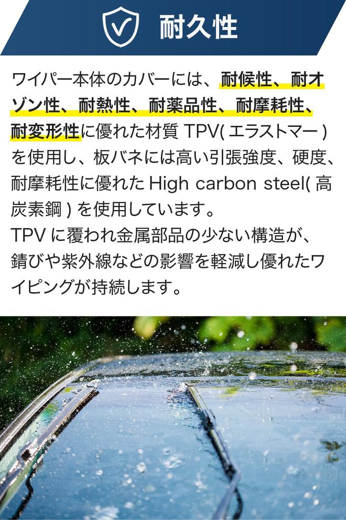 PIAA SLIMVOGUE 650mm Super Water-Repellent Wiper Blade with Silicone Rubber, Replaceable, 1 Blade, Part Number 65A (WSVS65A)