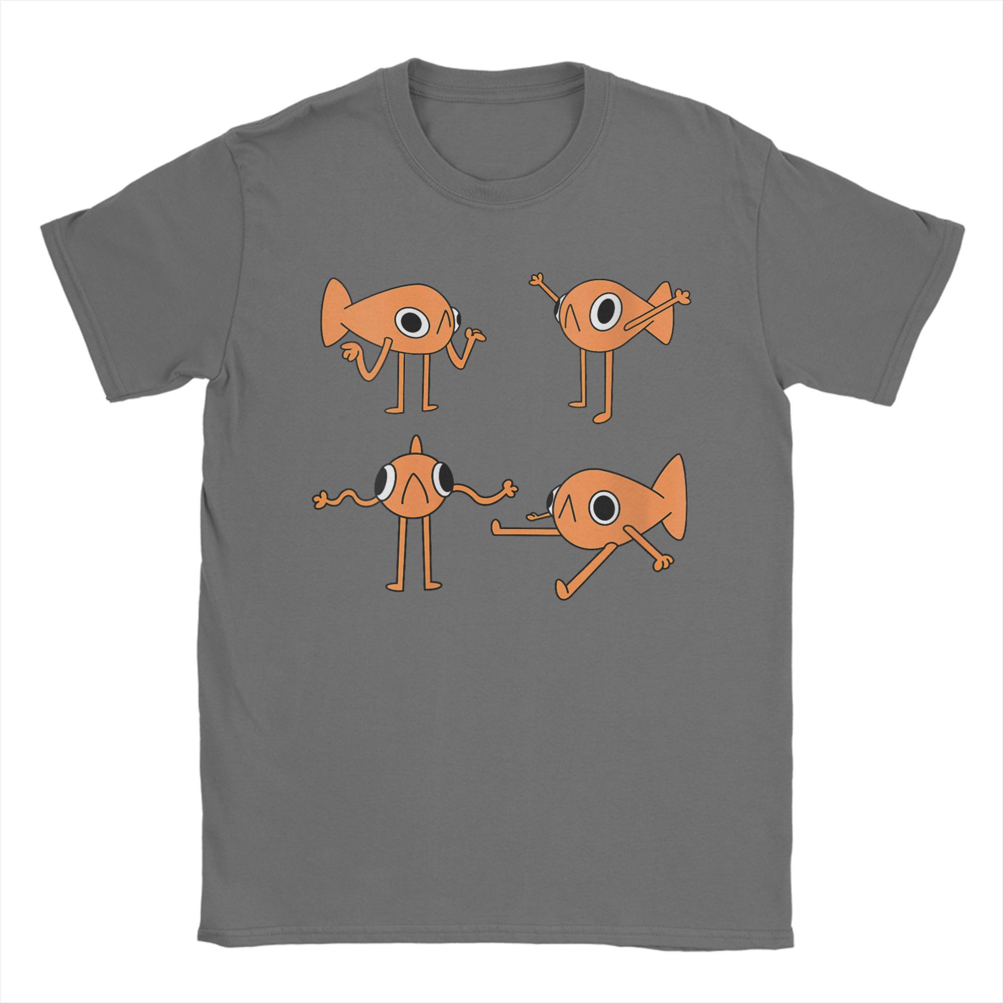Men Funny Fish Le Poisson Steve Meme T Shirts Moods Pure Cotton Tops Funny Short Sleeve Crew Neck Tees Unique T-Shirts 4XL