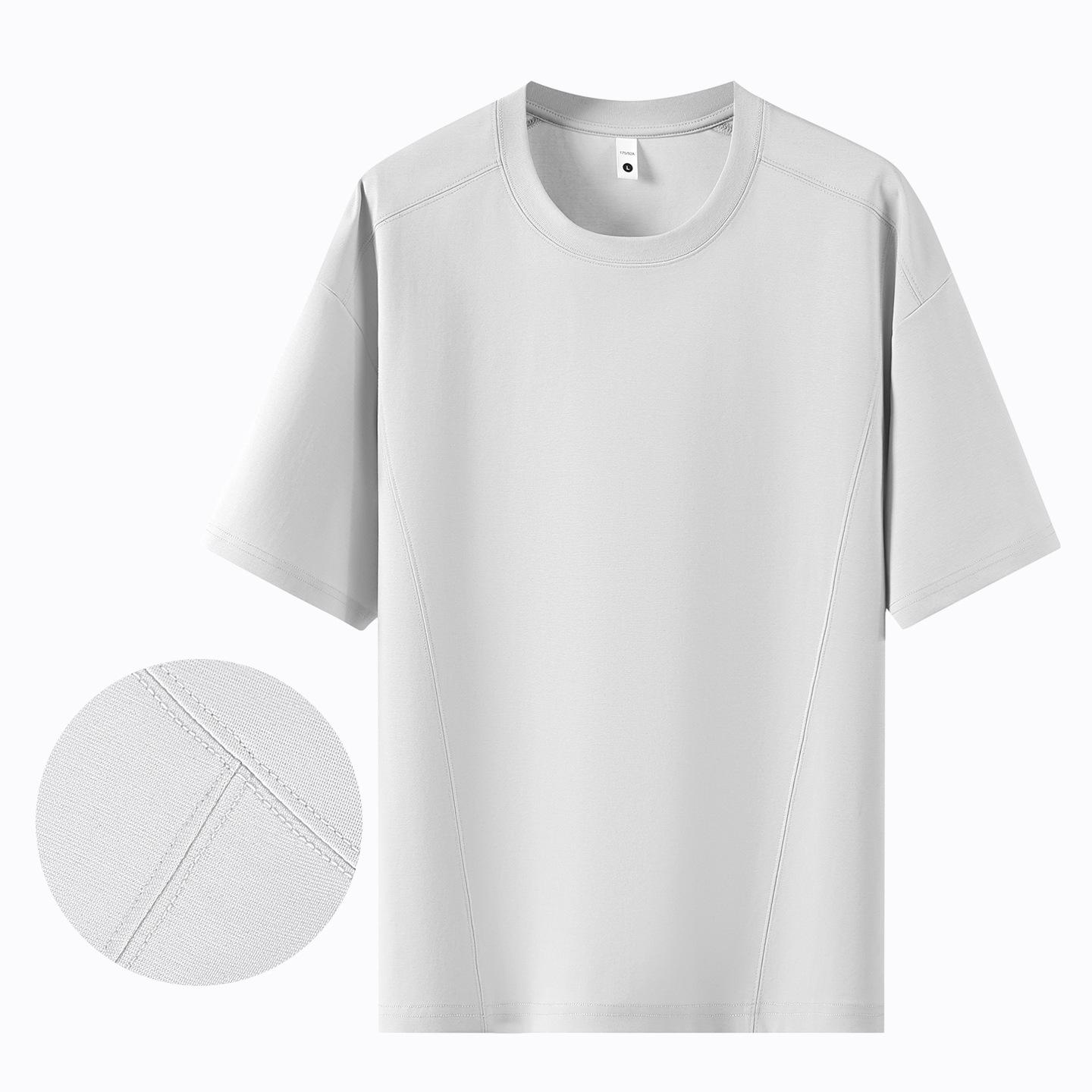 

Summer Unisex Lyocell 3D Quick-Dry Ice-Cooling Sun Protection T-Shirt S [90-110 lbs] серебряный серый